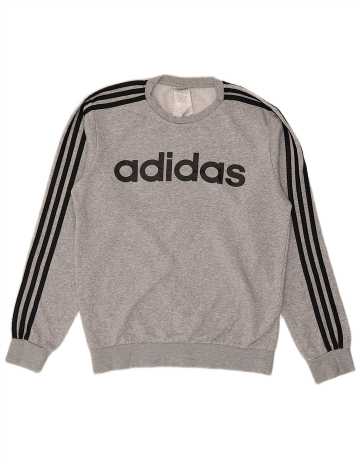 Adidas Herren Grafik-Sweatshirt-Pullover, klein, graue Baumwolle