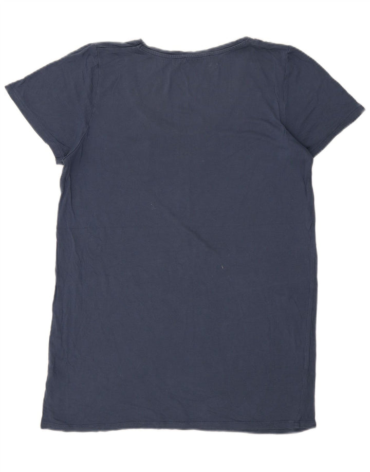 Oasis Damen T-Shirt Top UK 14 Mittelblaue Viskose