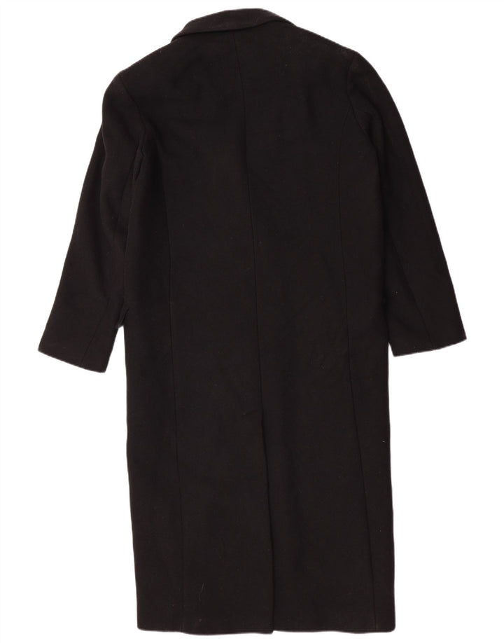 Zara Damen Zweireihiger Mantel UK 14 Mittelschwarze Wolle