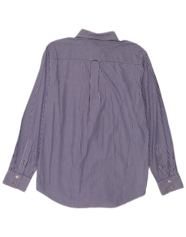 Crew Clothing Herren-Hemd mit klassischer Passform, mittelblaue Nadelstreifen-Baumwolle