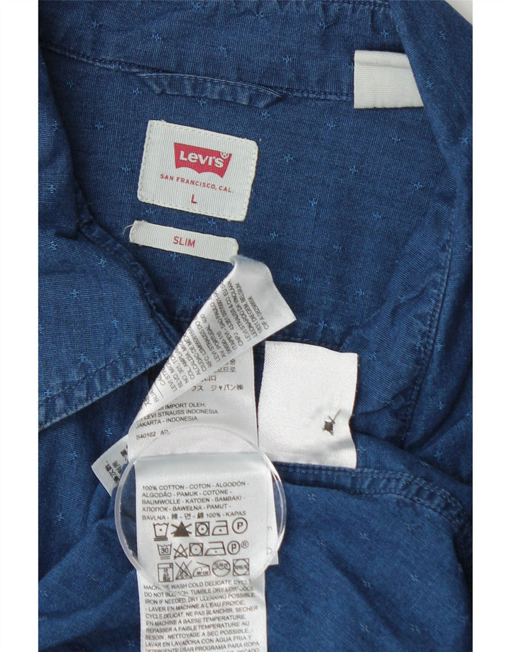 LEVI'S Slim-Hemd für Herren, groß, marineblau, Baumwolle
