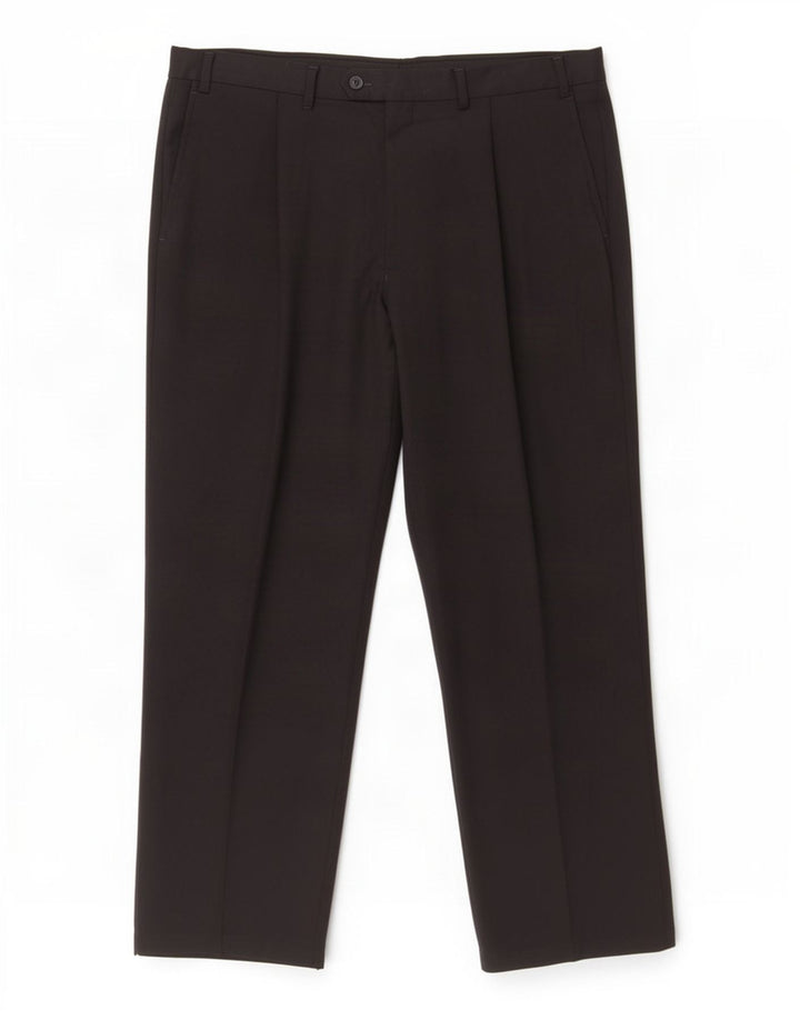 Marks & Spencer Herren-Anzughose mit Pegged-Anzug, W38, L31, schwarzes Polyester