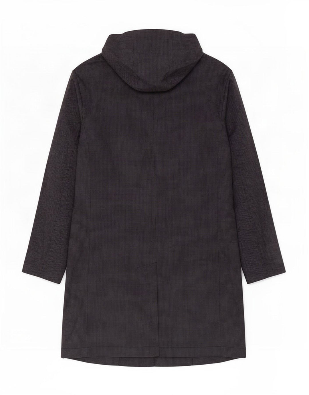 Zara Herren-Mantel mit Kapuze, UK 40, Größe L, schwarz, Hahnentrittmuster, Polyester
