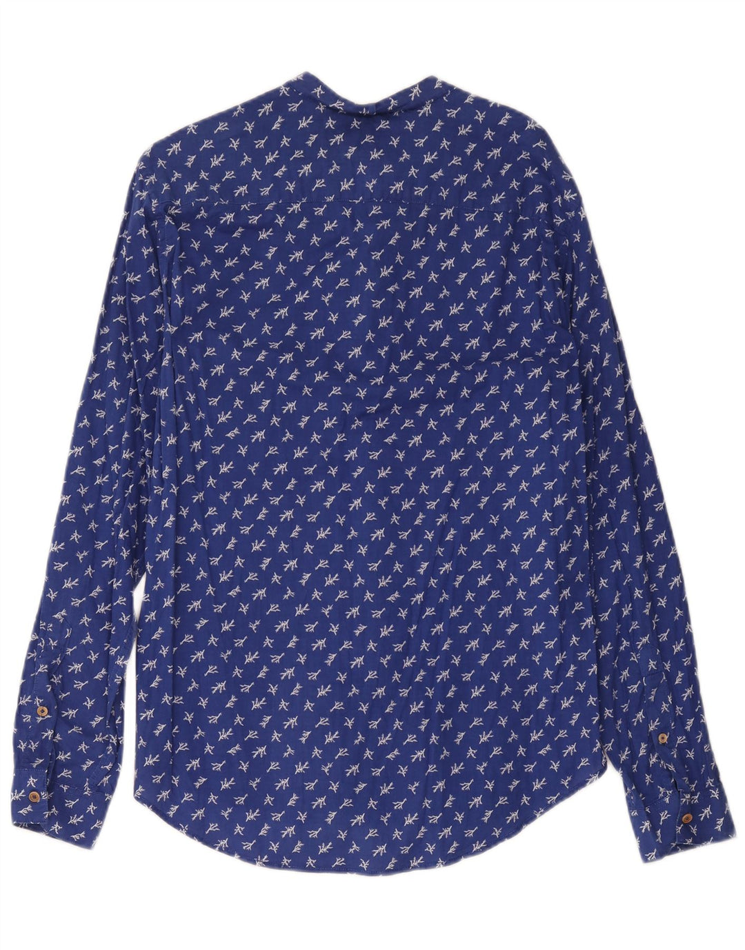 Benetton Herrenhemd XS Blau geblümt