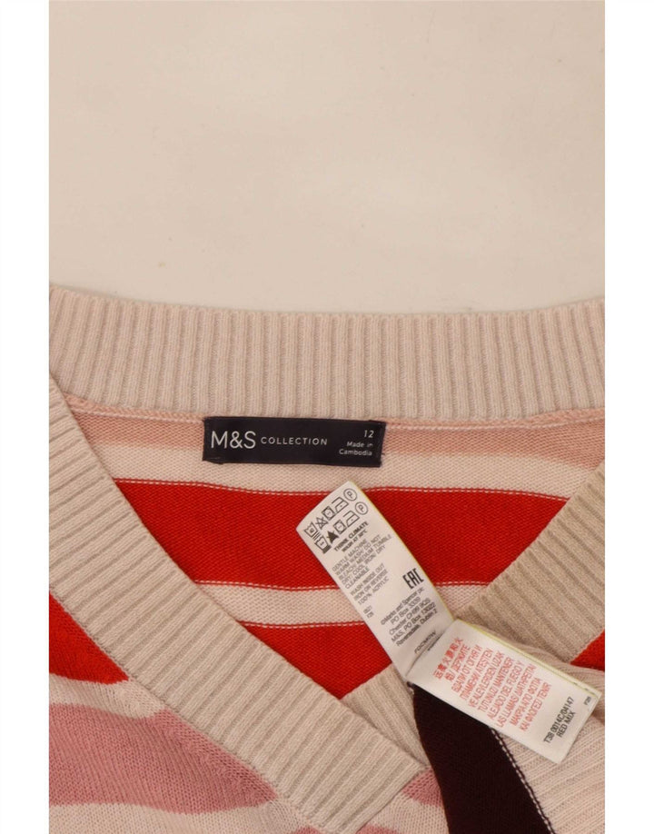 Marks & Spencer Damen-Pullover mit V-Ausschnitt, Größe M, mehrfarbig