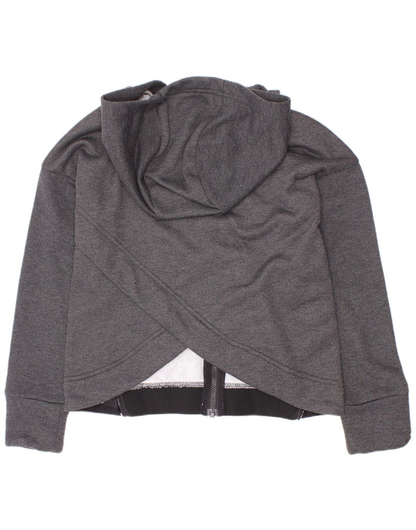 Nike Dri Fit Zip Hoodie-Pullover für Mädchen, 8–9 Jahre, Größe S, Grau, Farbblock