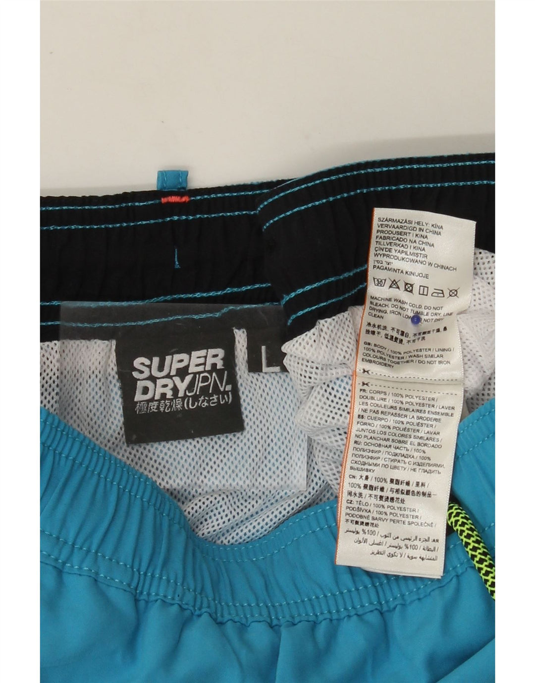 SUPERDRY Herren-Badeshorts, groß, blau, Polyester
