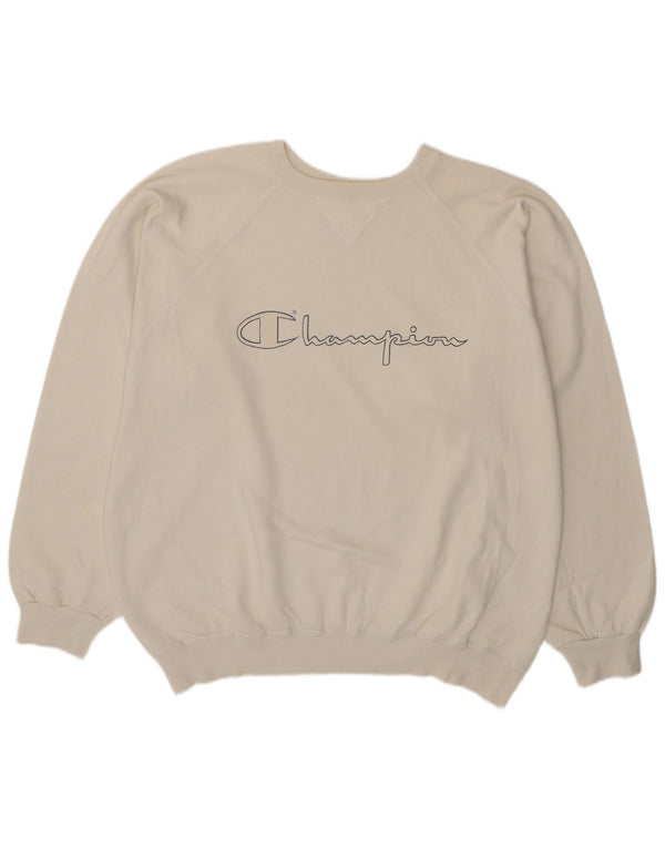 Champion Herren-Sweatshirt mit Grafik, XL, weiße Baumwolle