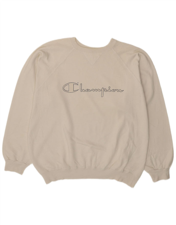 Champion Herren-Sweatshirt mit Grafik, XL, weiße Baumwolle