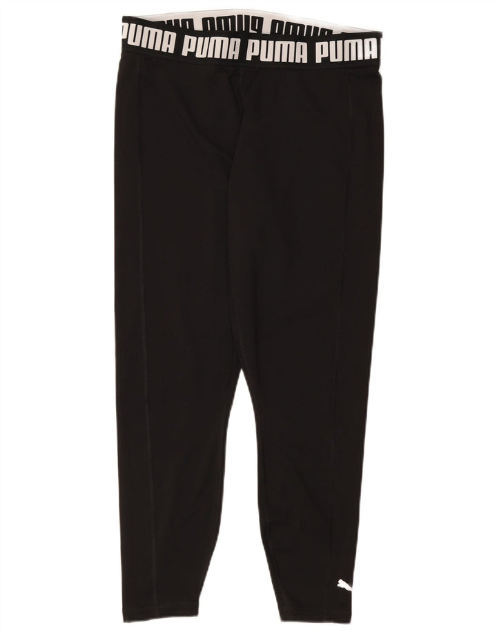 Puma Damen Graphic Crop Leggings UK 14 Large Schwarz