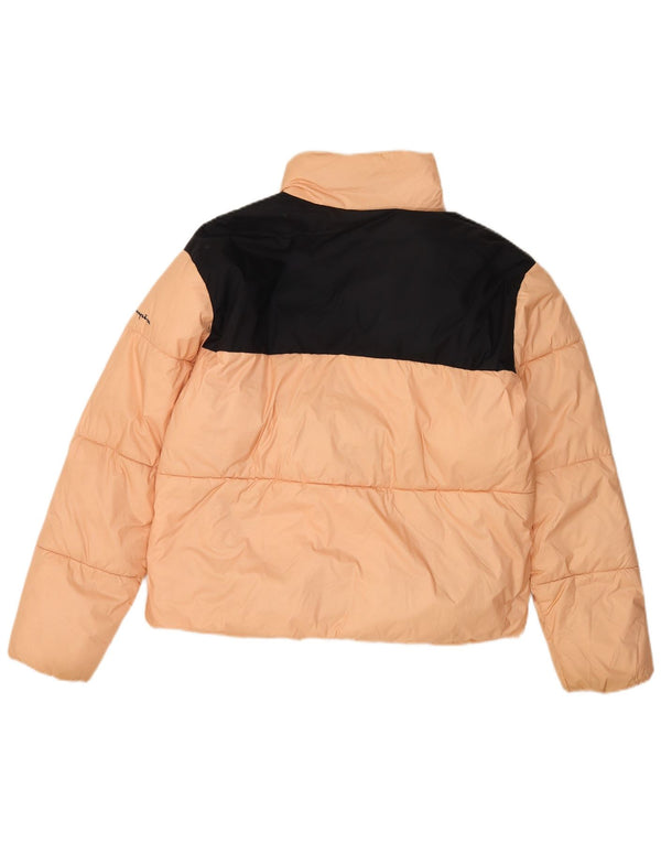 Champion Womens Graphic Wattierte Jacke UK 14 Mittelorange Farbblock