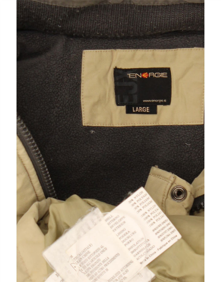 Energie Herren-Jacke mit Kapuze, gepolstert, UK 40, Größe L, beige, Nylon