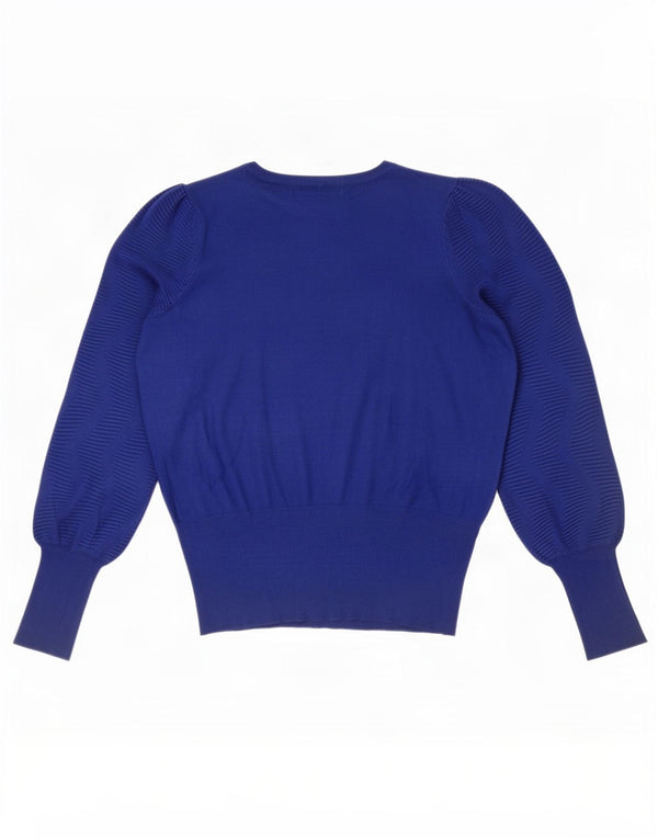 Marks & Spencer Damen Crop Pullover mit U-Boot-Ausschnitt, Gr. 12, Mittelblau