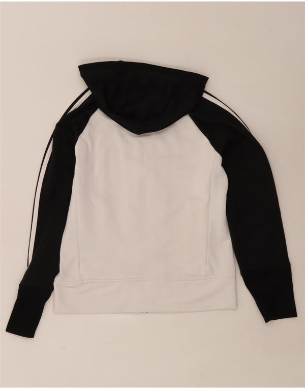 Adidas Damen Clima 365 Zip Hoodie Pullover UK 12 Mittelweiß Farbblock