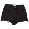 Zara Damen Jeansshorts mit hoher Taille, EU 40, Mittel W30, Schwarz