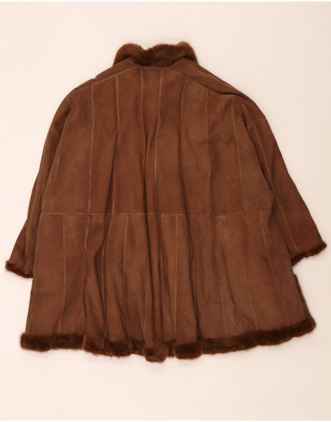 Vintage Damen Übergroßer Wendefellmantel UK 18 XL Braun