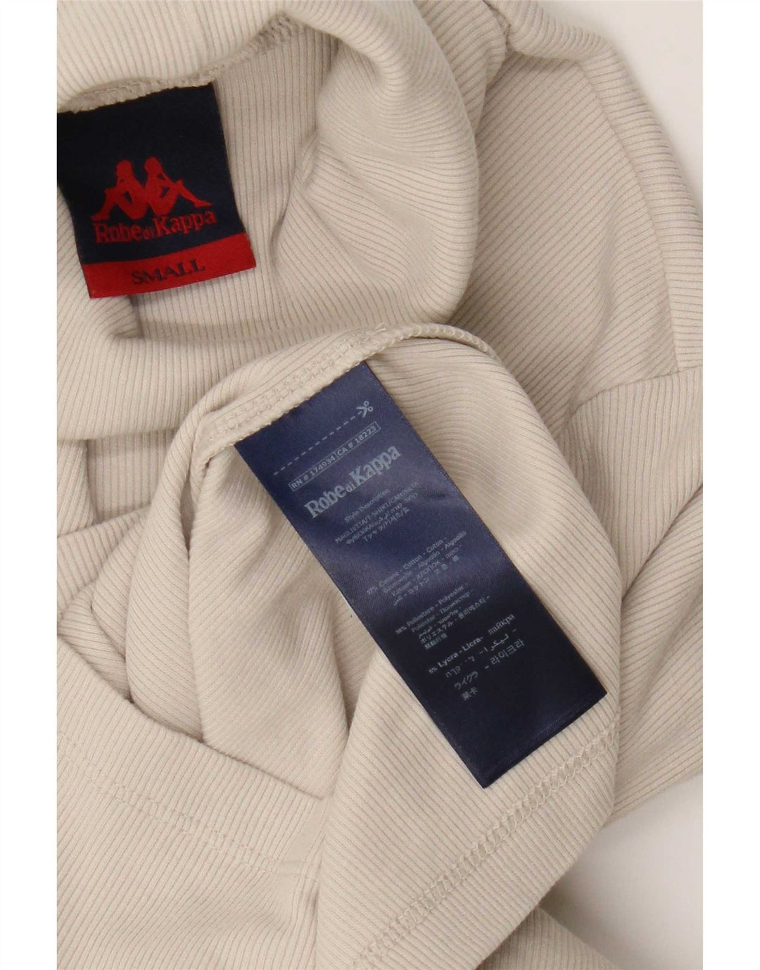 Kappa Damen Top Langarm UK 10 Small Beige Baumwolle