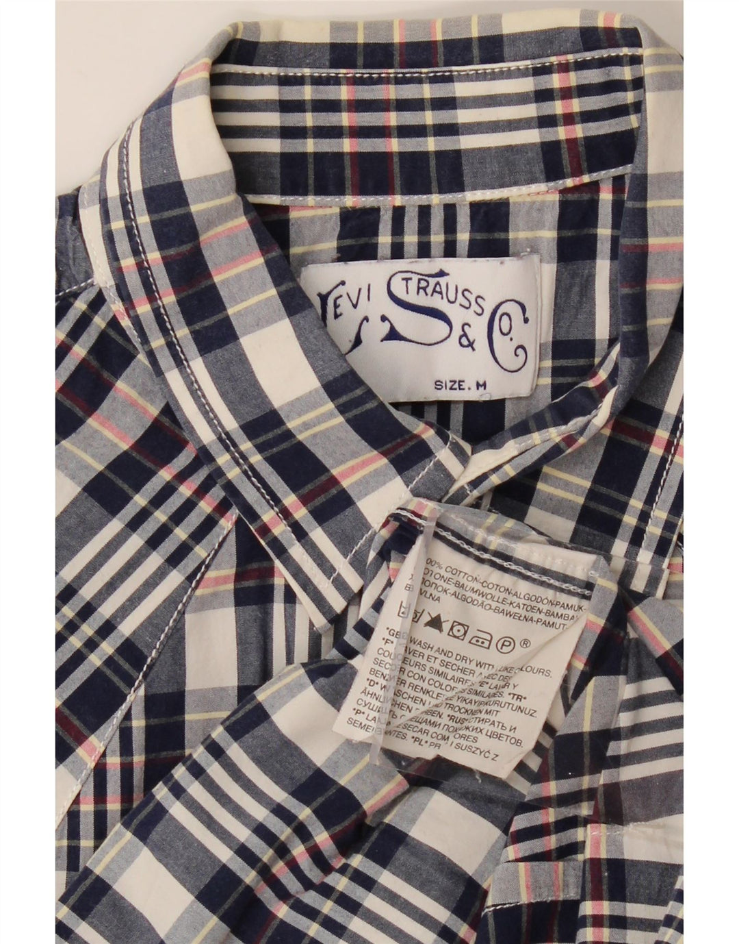 LEVI'S Herrenhemd aus Baumwolle, mittelgroß, marineblau, kariert