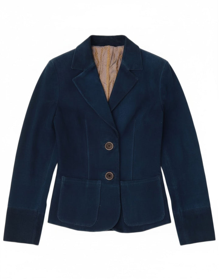 Vintage Damen 2-Knopf-Blazerjacke UK 4 XS Marineblau
