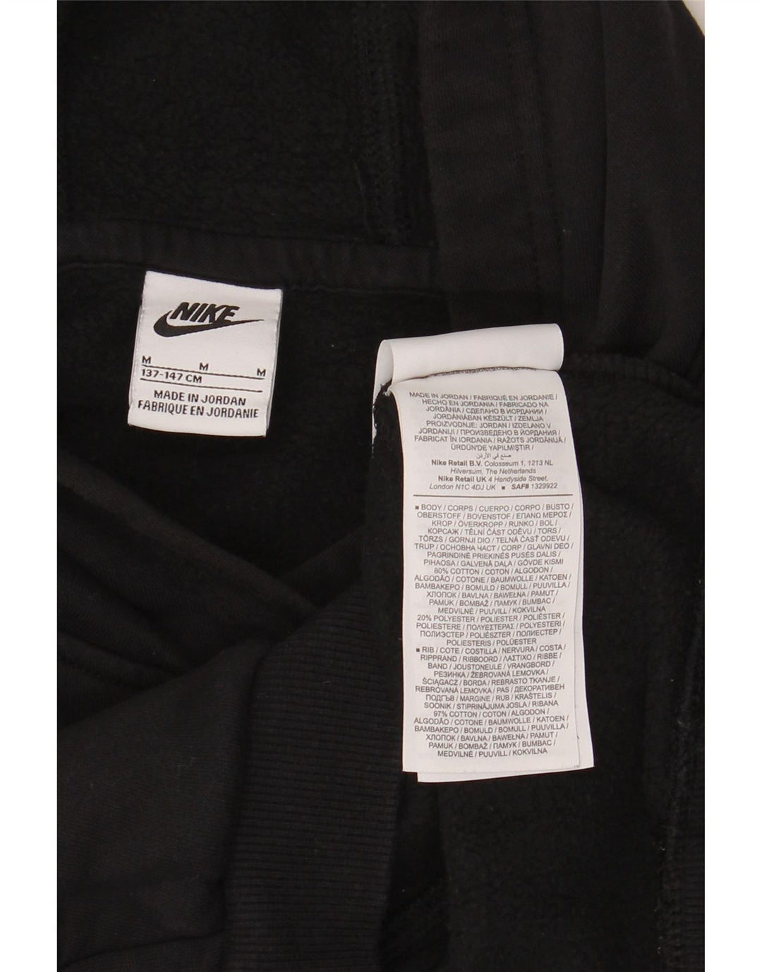 Nike Kapuzenpullover für Jungen, 10–11 Jahre, mittelgroß, schwarze Baumwolle