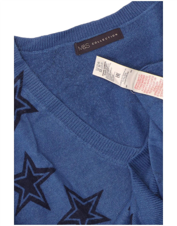 MARKS & SPENCER Damen-Pullover mit V-Ausschnitt, Gr. 10, Größe S, Blau