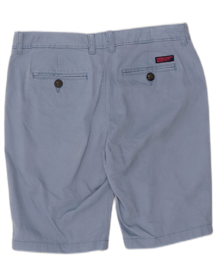 SUPERDRY Damen Chinoshorts W34 Große blaue Baumwolle