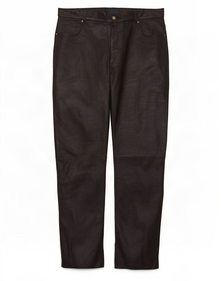 Arizona Herren gerade Lederhose W36 L32 Schwarz