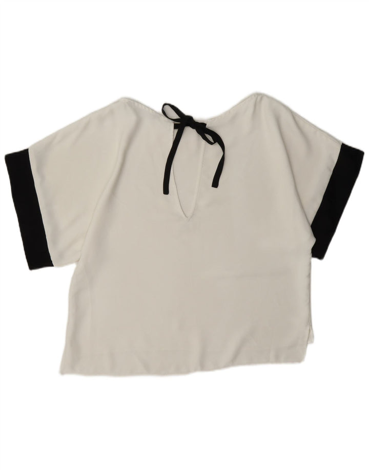 Zara Damen-Blusenoberteil in Übergröße, UK 6, XS, Weiß, Farbblock
