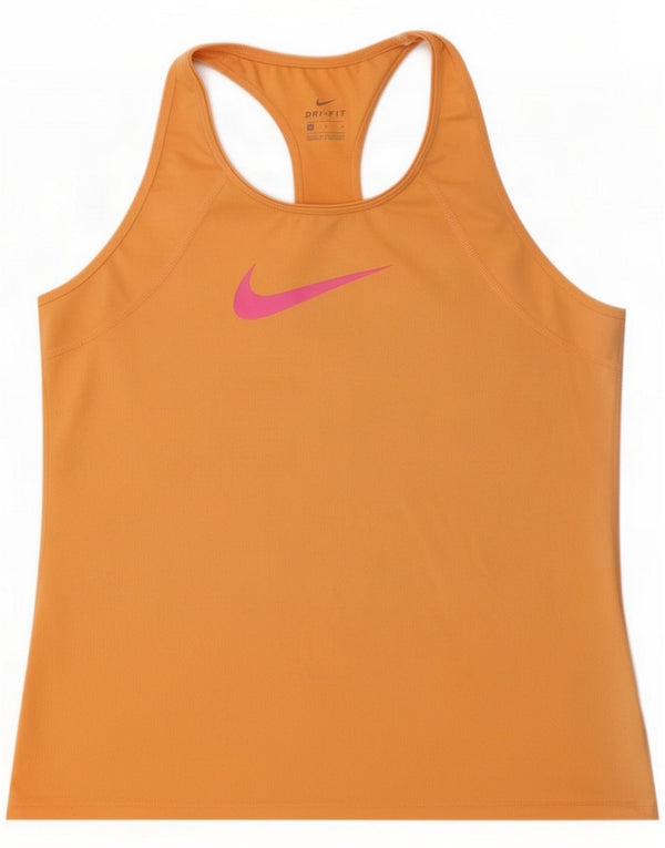 Nike Womens Dri Fit Graphic Vest Top UK 12 Mittelorange Polyester