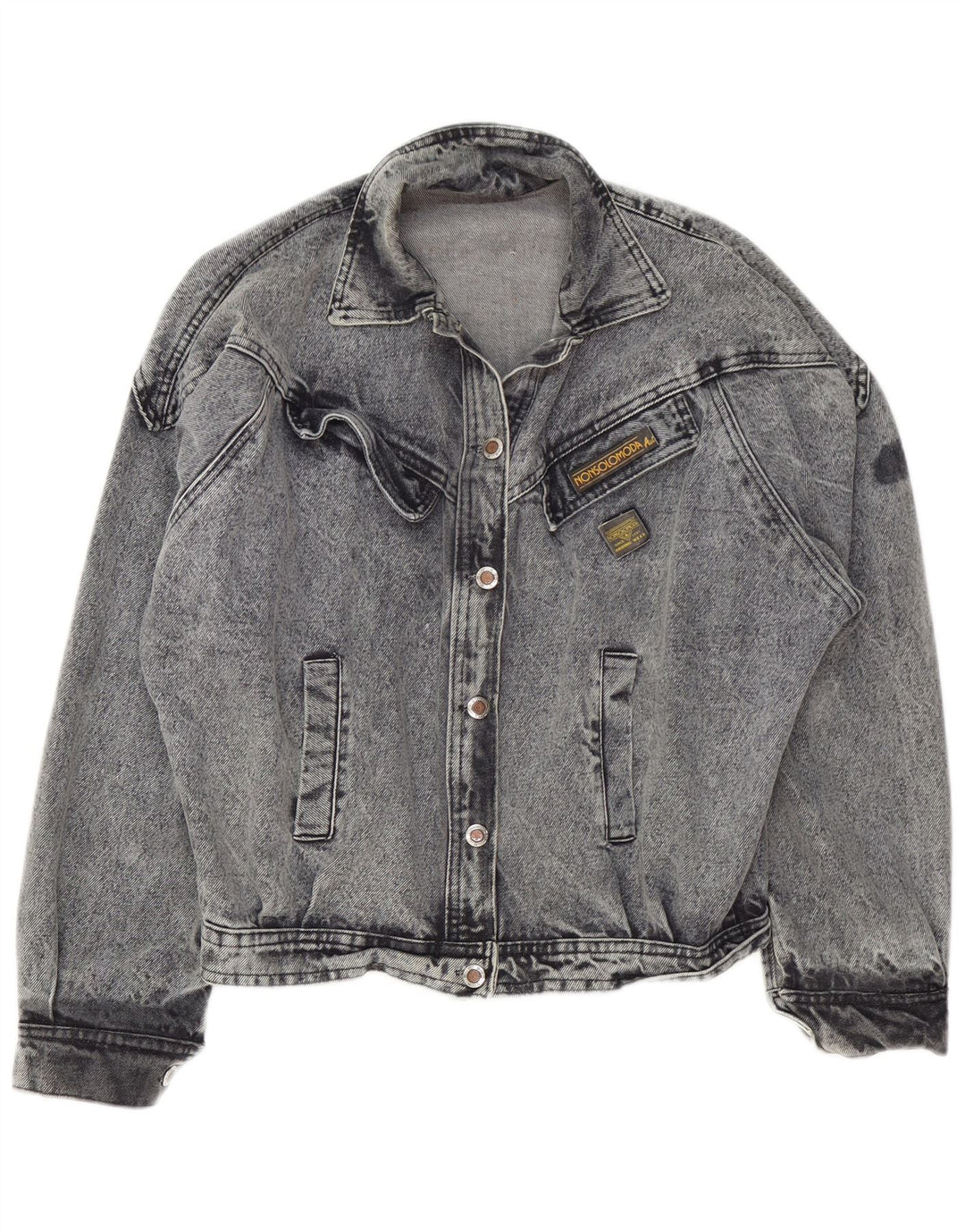 VINTAGE Damen Übergroße Jeansjacke UK 16 Large Grau