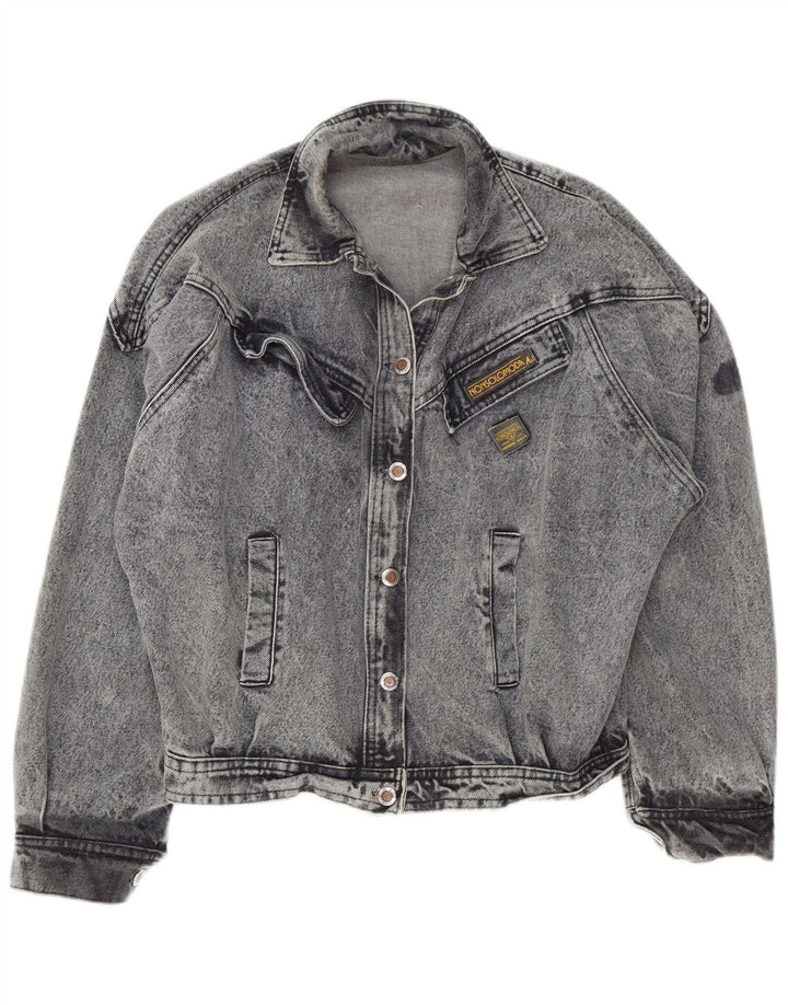 VINTAGE Damen Übergroße Jeansjacke UK 16 Large Grau