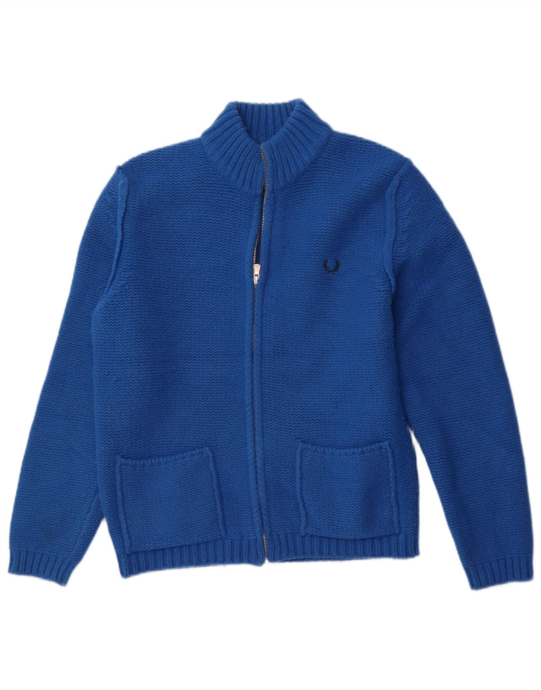 FRED PERRY Damen Strickjacke UK 16 Große blaue Wolle