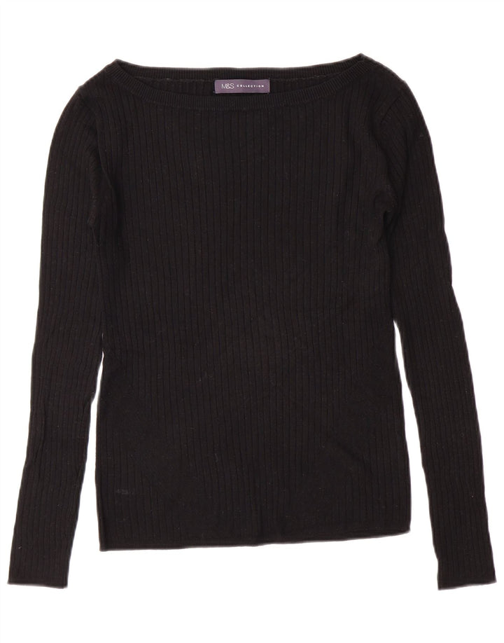 MARKS & SPENCER Damen-Pullover mit U-Boot-Ausschnitt, Gr. 6, XS, Schwarz