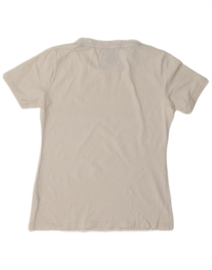 Champion Womens Graphic T-Shirt Top UK 12 Mittelweiße Baumwolle
