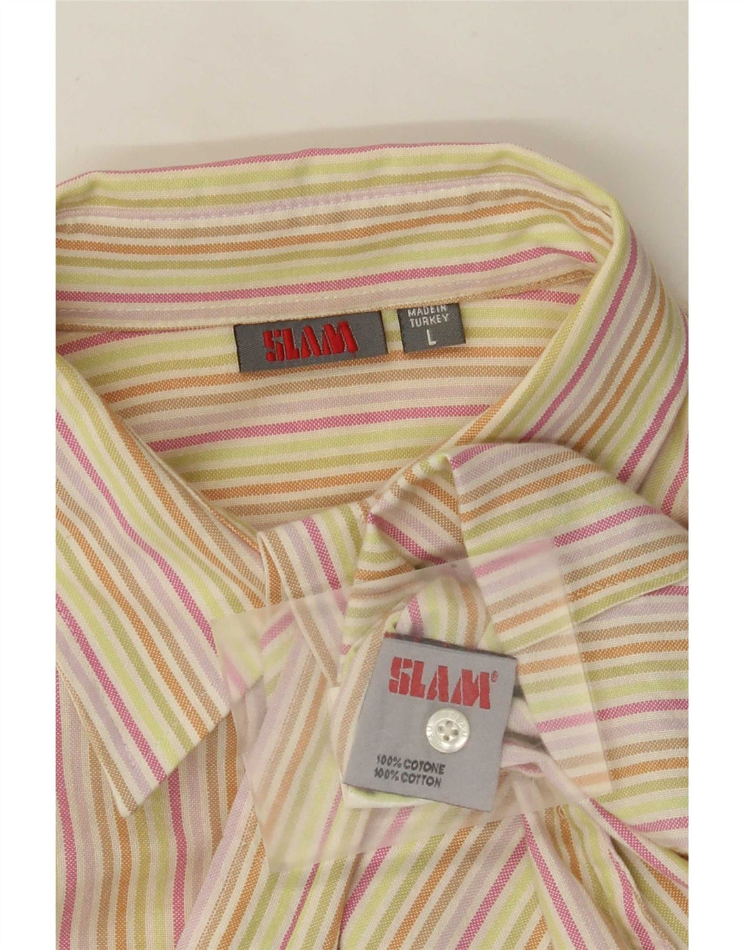 Slam Damen-Hemd UK 14, groß, beige gestreift, Baumwolle