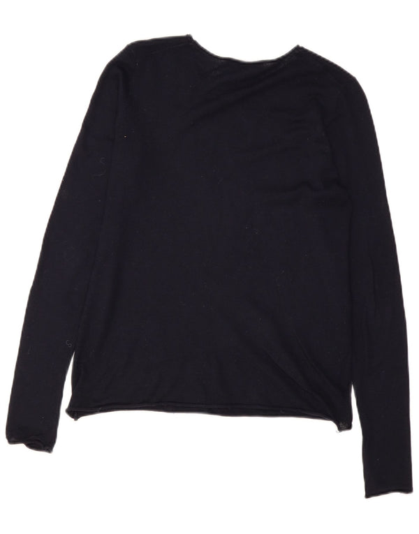 Zara Damen-Pullover mit U-Boot-Ausschnitt, Gr. 12, mittleres Marineblau