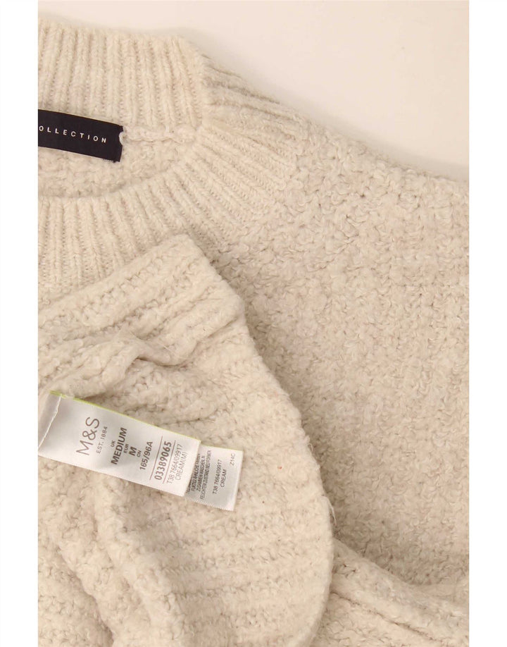 Marks & Spencer Damen Crop Rollkragenpullover Pullover UK 14 Mittelbeige