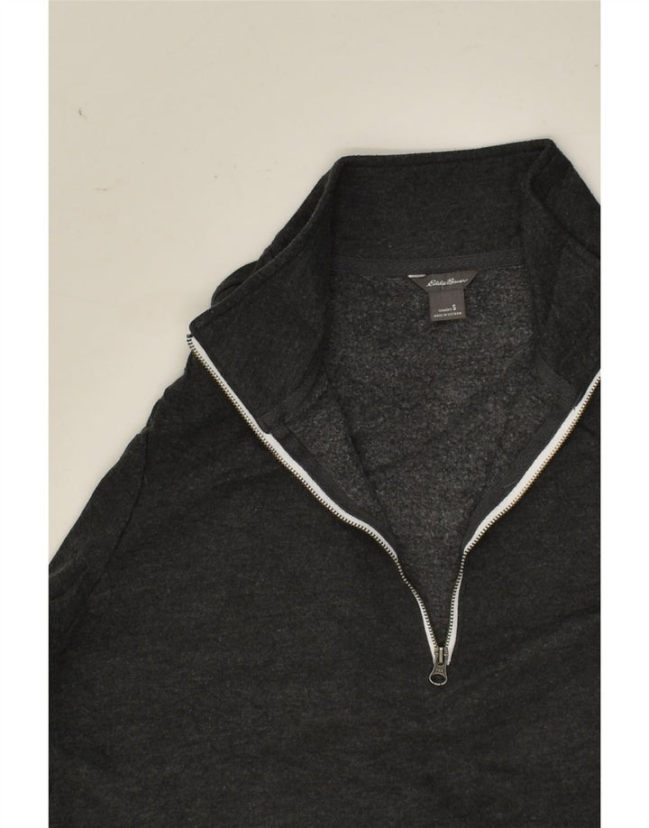 EDDIE BAUER Womens Zip Neck Sweatshirt Jumper UK 10 Small Grey Cotton | Vintage Eddie Bauer | Thrift | Second-Hand Eddie Bauer | Used Clothing | Messina Hembry 