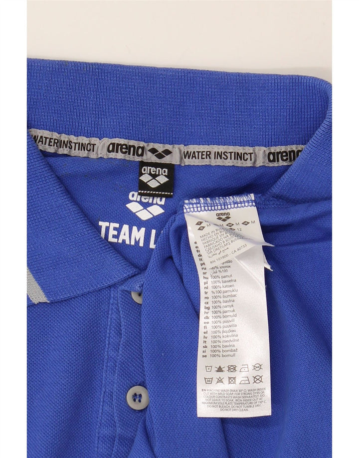 ARENA Womens Polo Shirt UK 12 Medium Blue Cotton Vintage Arena and Second-Hand Arena from Messina Hembry 