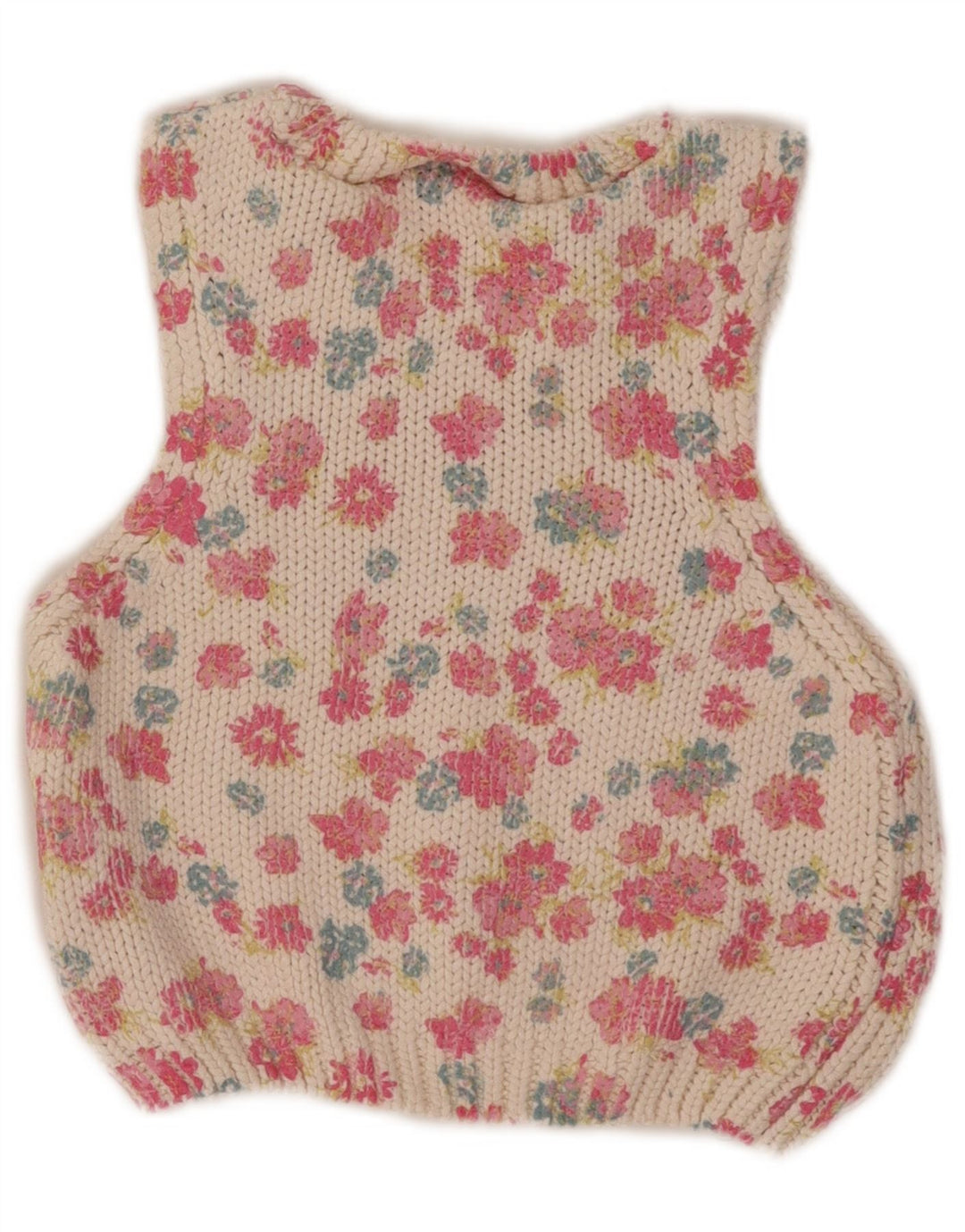Zara Damen Crop Vest Tank Top UK 12 Medium White Floral Polyester