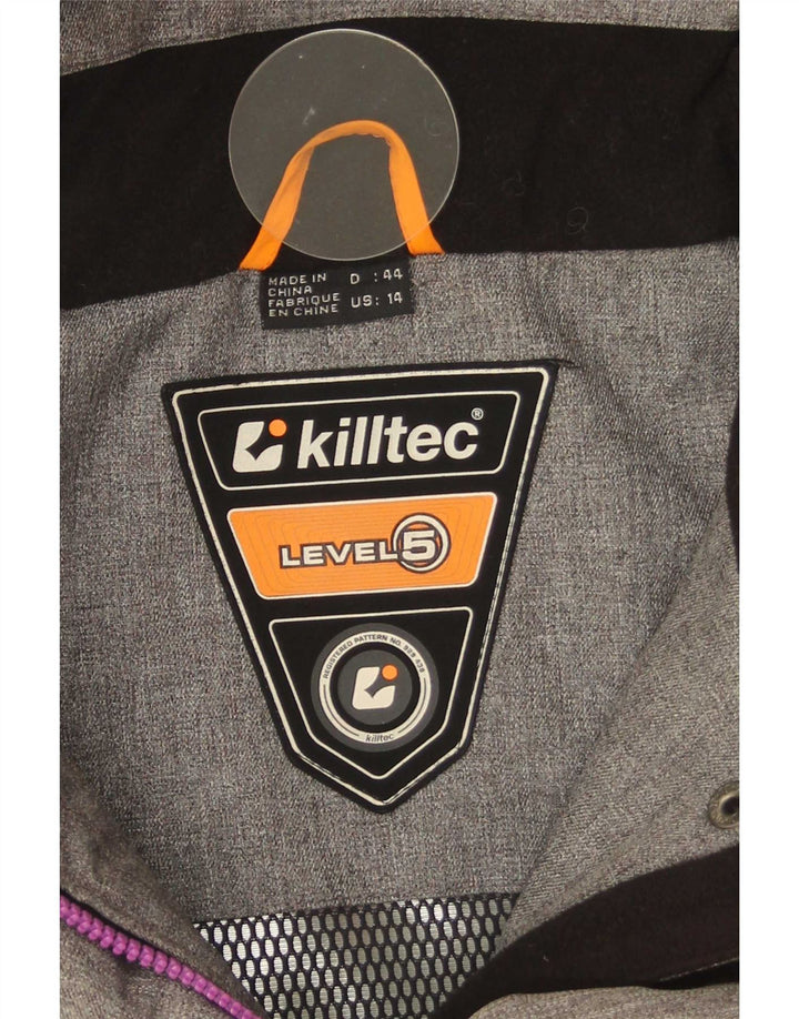 Killtec Damen-Windjacke mit Kapuze, IT 44, Mittelgrau, Farbblock