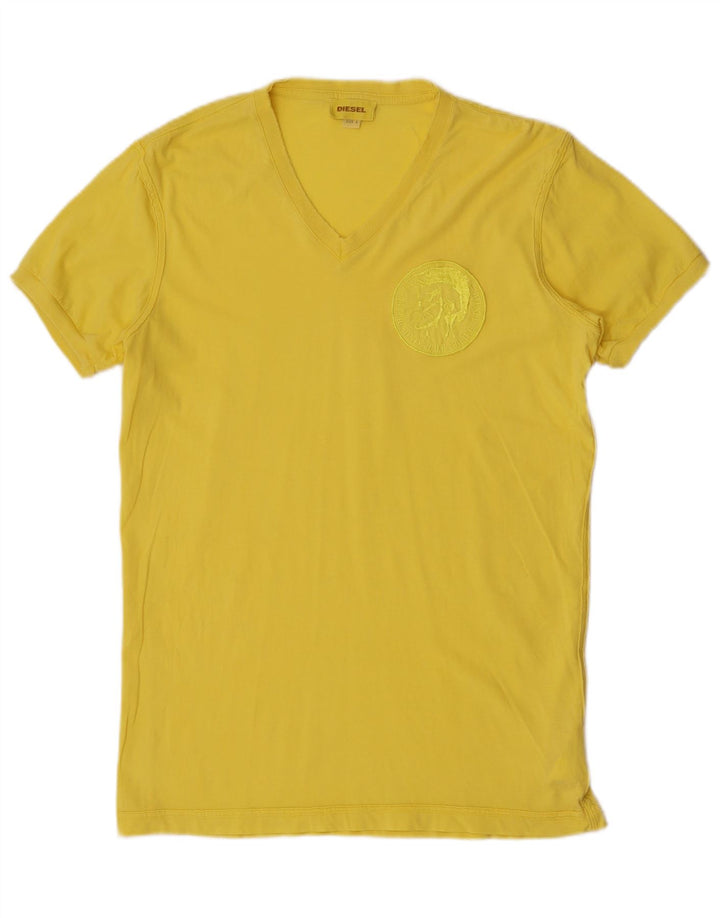 Diesel Herren-T-Shirt mit Grafik, groß, aus gelber Baumwolle