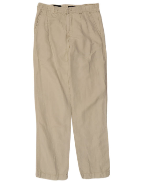 Gerade Chino-Hose für Damen von Armani, W30, L35, cremefarbene Baumwolle