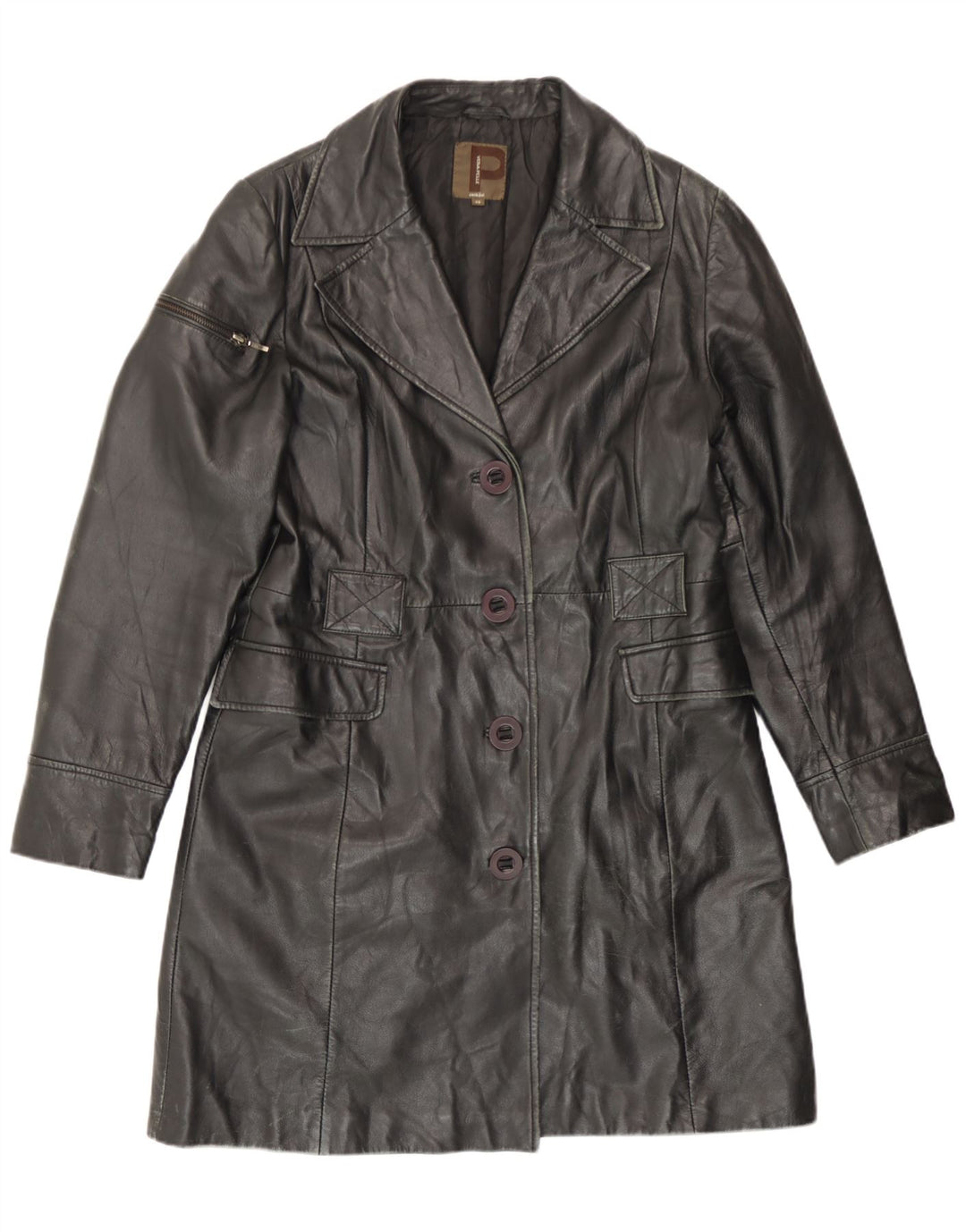 Conbipel Damen Ledermantel IT 48 XL Schwarzes Leder