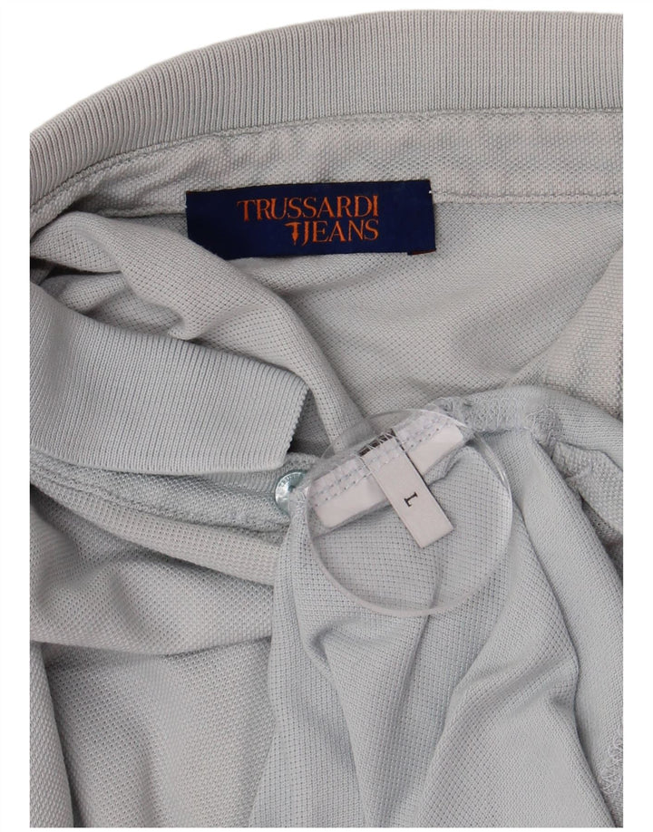 Trussardi Jeans Herren-Poloshirt, Größe L, Blau
