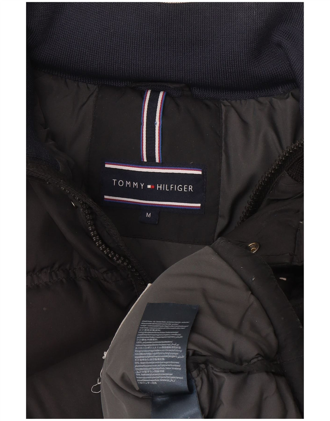 Tommy Hilfiger Herren-Jacke mit Kapuze, gepolstert, UK 38, mittelgraue Baumwolle