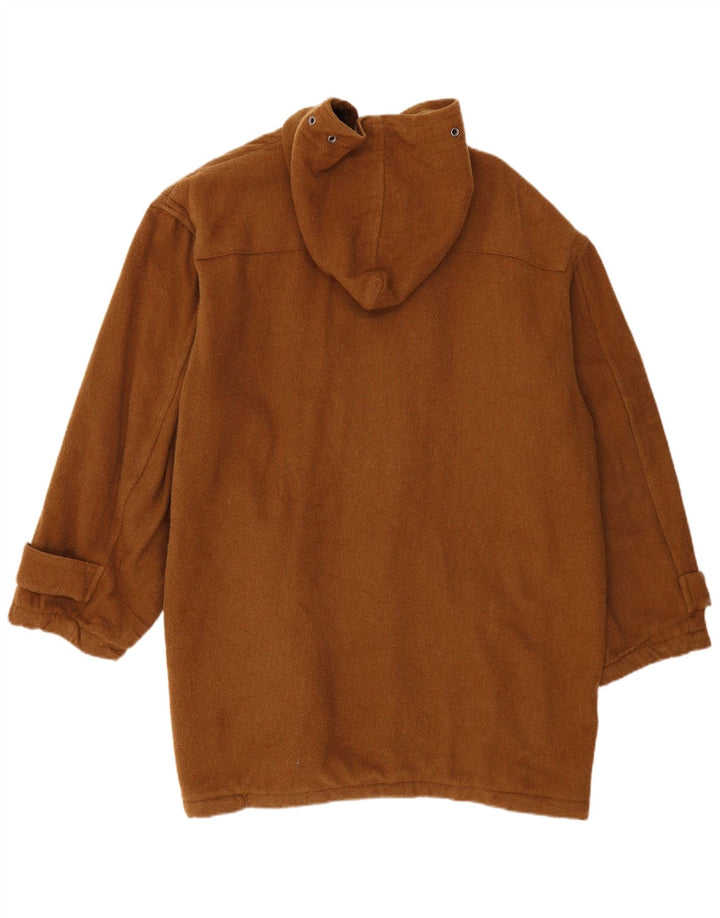 MEXX Herren-Dufflecoat mit lockerer Passform und Kapuze, UK 36, mittelbraune Wolle