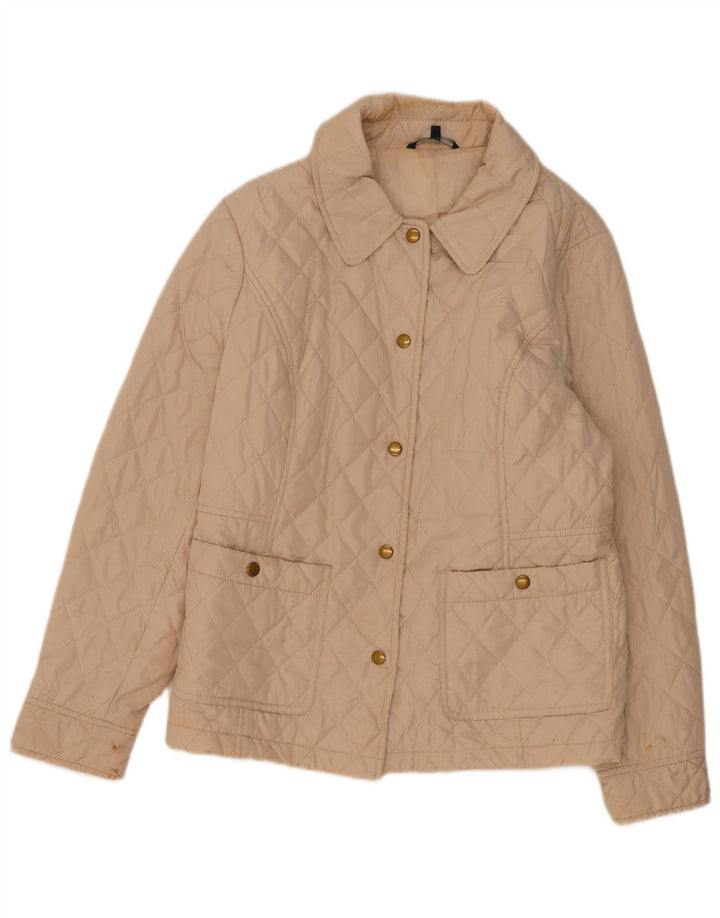 Marks & Spencer Damen Steppjacke UK 16 Large Beige Polyester
