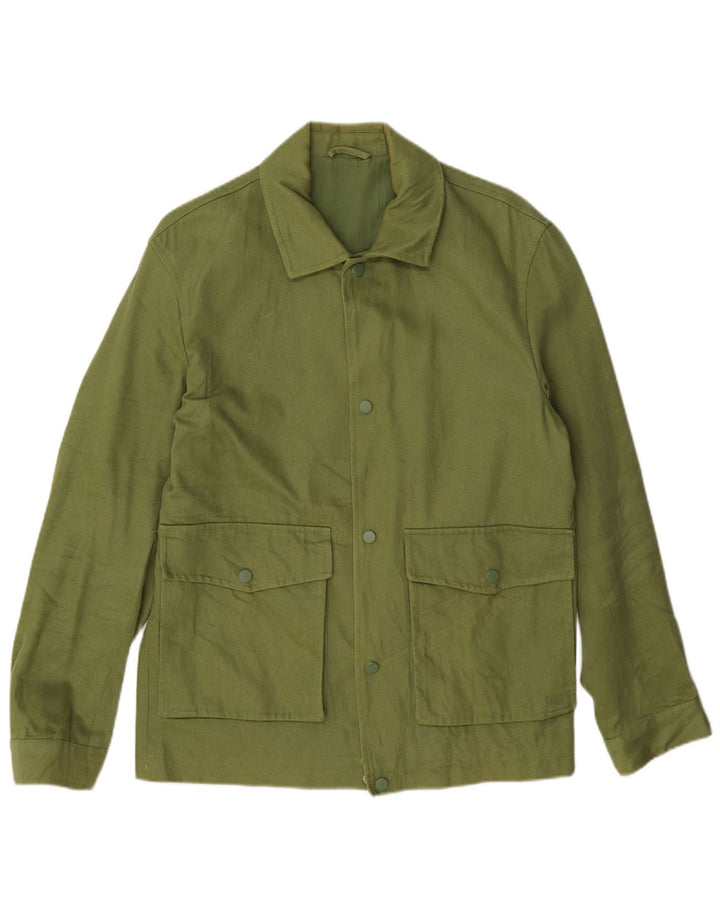 Zara Herren Bomberjacke UK 36 Small Grüne Baumwolle