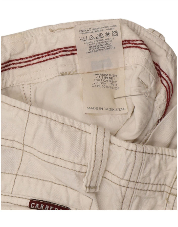 Carrera Damen Cargo Cargo Shorts IT 52 XL W34 Weiße Baumwolle